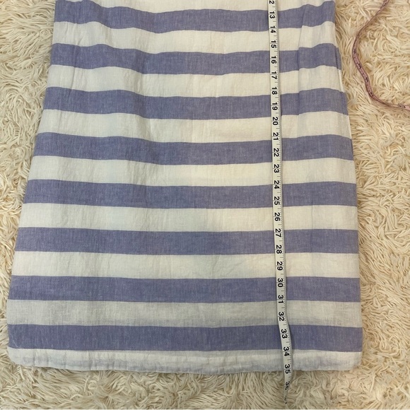 BeachLunchLounge Linen Striped Nautical Shift Dress Sleeveless white blue size M - Picture 7 of 8